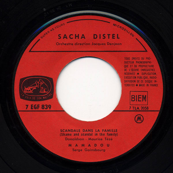 Sacha Distel : Scandale Dans La Famille (Shame And Scandal In The Family) (7", EP)