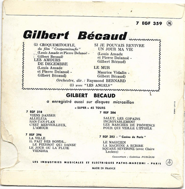 Gilbert Bécaud : Croquemitoufle (7", EP)