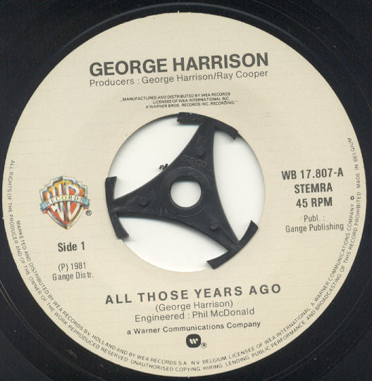 George Harrison : All Those Years Ago (7", Single)