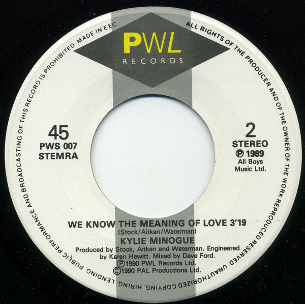 Kylie Minogue : Tears On My Pillow (7", Single)