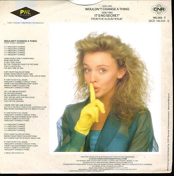 Kylie* : Wouldn't Change A Thing (7", Single)