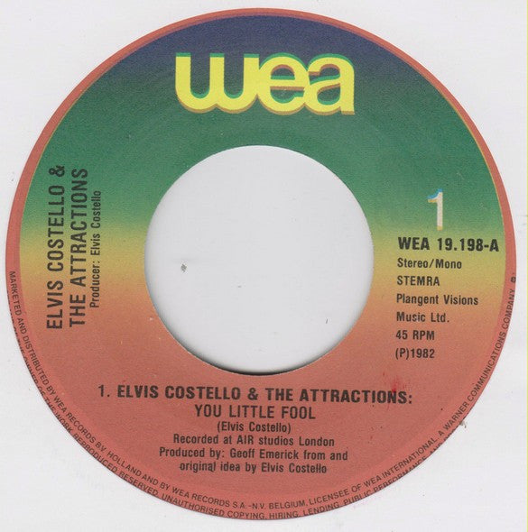 Elvis Costello & The Attractions : You Little Fool (7", Single)