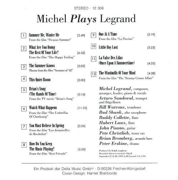 Michel Legrand : Michel Plays Legrand (CD, Album)