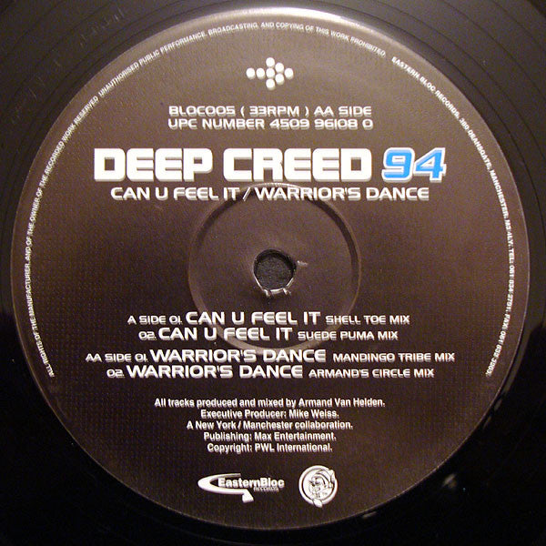 Deep Creed : Can U Feel It / Warrior's Dance (12")
