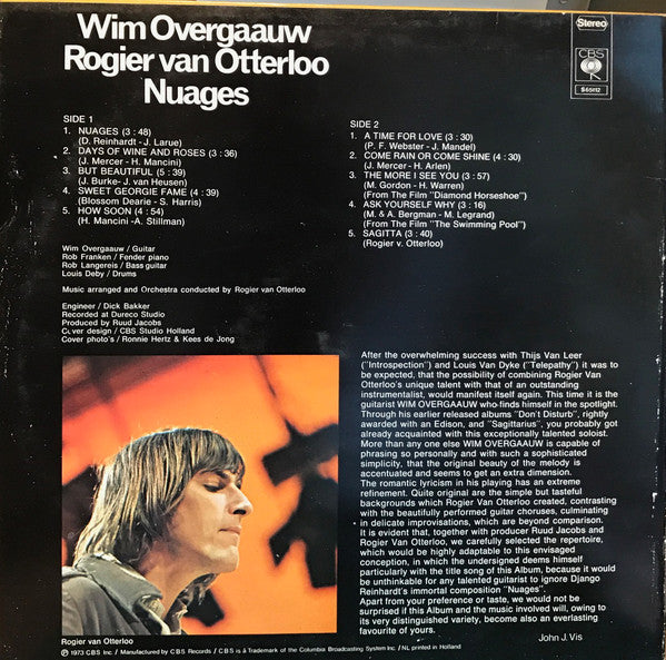 Wim Overgaauw, Rogier Van Otterloo : Nuages (LP, Album)