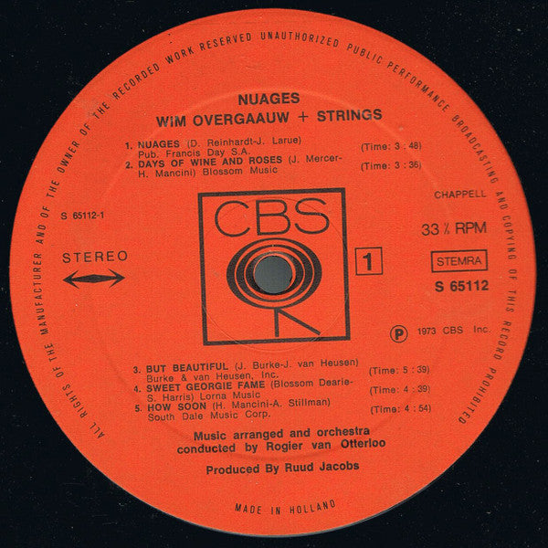 Wim Overgaauw, Rogier Van Otterloo : Nuages (LP, Album)