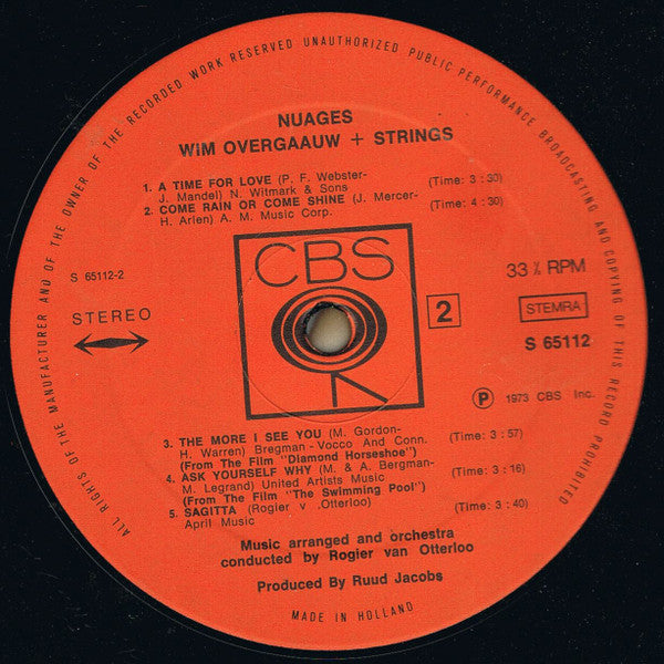 Wim Overgaauw, Rogier Van Otterloo : Nuages (LP, Album)