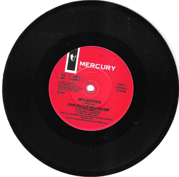 John Cougar Mellencamp : Pop Singer (7", Single, Pap)