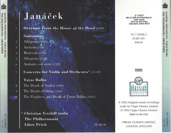 Leoš Janáček – Christian Tetzlaff, Philharmonia Orchestra, Libor Pešek : Sinfonietta • Violin Concerto • Taras Bulba • Overture From The House Of The Dead (CD, Club)