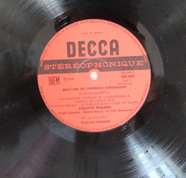Various : Mille Ans De Chronique Scandaleuse : La Chanson Satirique De Charlemagne A Charles De Gaulle (LP, Album)