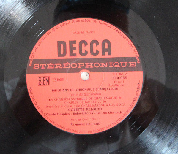Various : Mille Ans De Chronique Scandaleuse : La Chanson Satirique De Charlemagne A Charles De Gaulle (LP, Album)