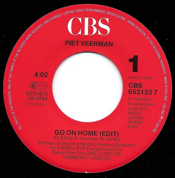 Piet Veerman : Go On Home (7", Single)
