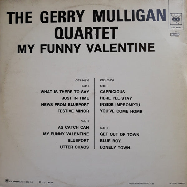 Gerry Mulligan Quartet : My Funny Valentine 1958-1962 (2xLP, Comp, RE)