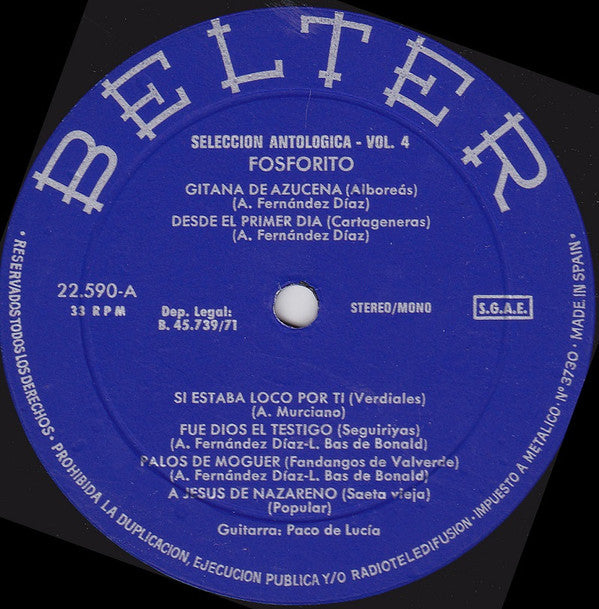 Fosforito : Seleccion Antologica / Vol. 4 (LP, Comp)
