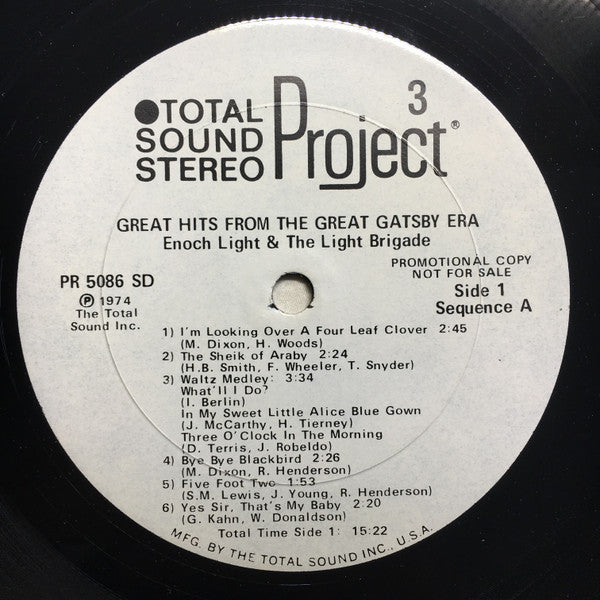 Enoch Light And The Light Brigade : Great Hits From The Great Gatsby Era (LP, Promo)