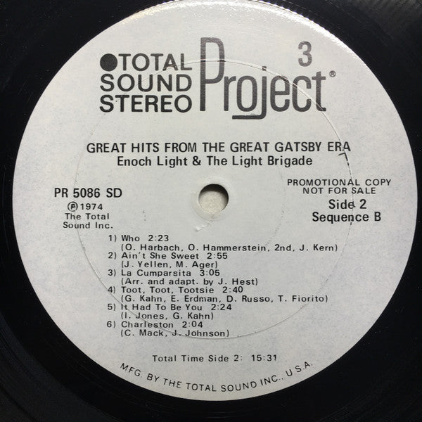 Enoch Light And The Light Brigade : Great Hits From The Great Gatsby Era (LP, Promo)