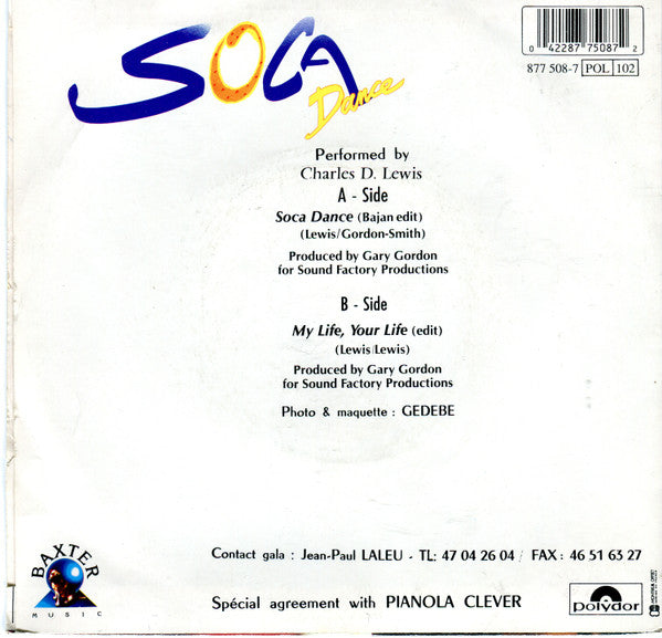 Charles D. Lewis : Soca Dance (7", Single)