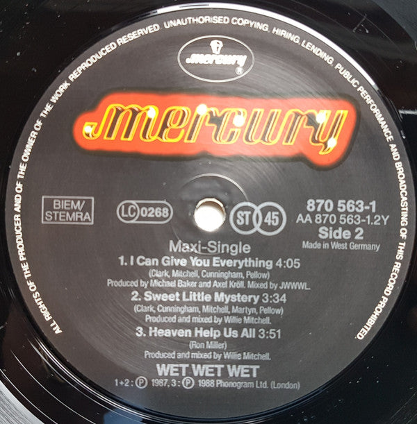 Wet Wet Wet : Sweet Little Mystery (12")