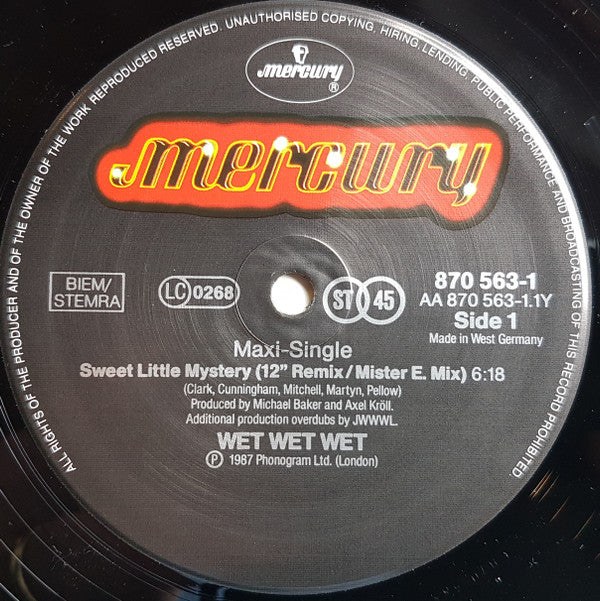 Wet Wet Wet : Sweet Little Mystery (12")