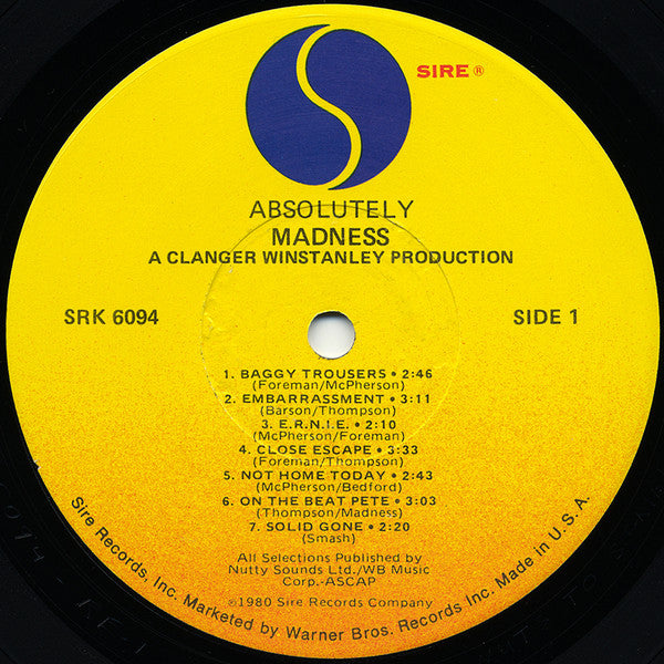 Madness : Absolutely (LP, Album, Los)