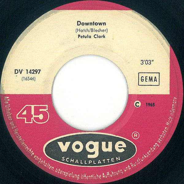 Petula Clark : Downtown (7", Single, 2nd)