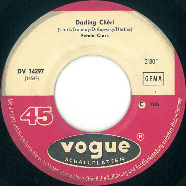 Petula Clark : Downtown (7", Single, 2nd)