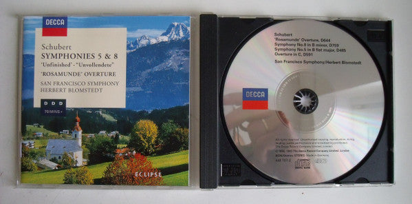 Franz Schubert - San Francisco Symphony, Herbert Blomstedt : Symphonies 5 & 8 ‘Unfinished’ . “Unvollendete” / ‘Rosamunde’ Overture (CD, Album)