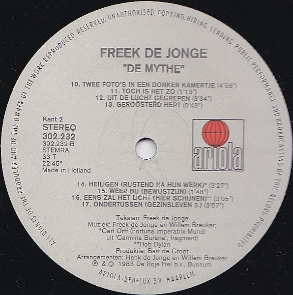 Freek de Jonge : De Mythe (2xLP, Album, Gat)