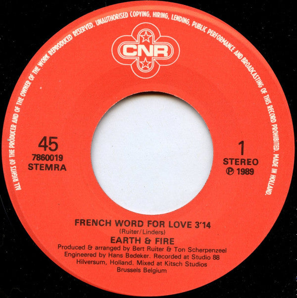Earth And Fire : French Word For Love (7", Single)