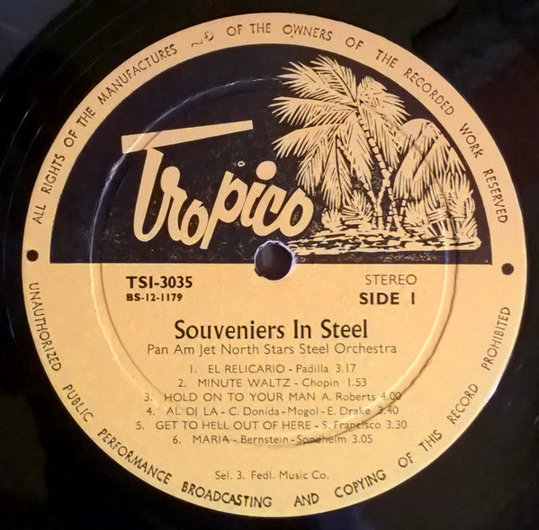 Pan Am Jet North Stars Steelband : Souvenirs In Steel (LP, Album, RE)