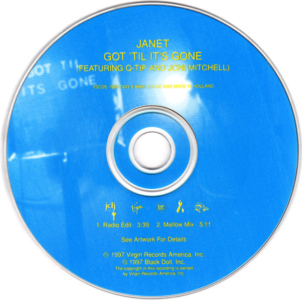 Janet Jackson : Got 'Til It's Gone (CD, Single, Yel)