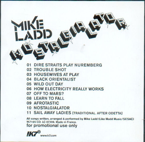 Mike Ladd : Nostalgialator ™ (CD, Album, Promo)