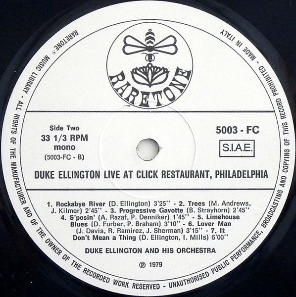 The Duke Ellington Orchestra : Live At Click Restaurant Philadelphia 1948 - Vol. 2 (LP, Album, Mono, Unofficial)