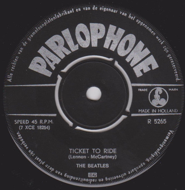 The Beatles : Ticket To Ride (7", Single)
