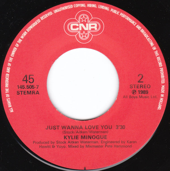 Kylie Minogue : Hand On Your Heart (7", Single)