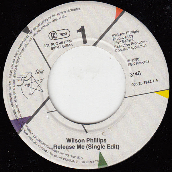 Wilson Phillips : Release Me (7", Single)