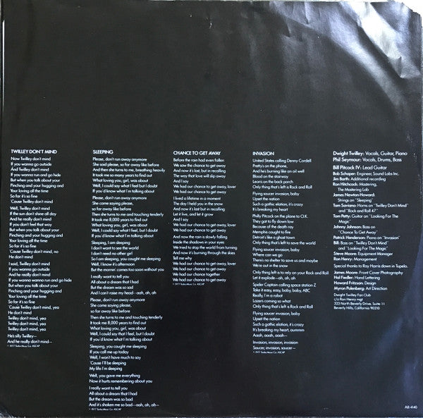 Dwight Twilley Band : Twilley Don't Mind (LP, Album, San)