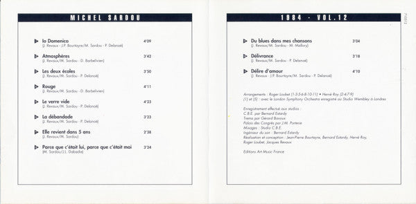 Michel Sardou : 1984 Vol. 12 - Io Domenico (CD, Album, RE)