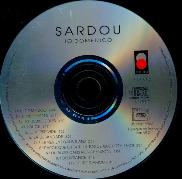 Michel Sardou : 1984 Vol. 12 - Io Domenico (CD, Album, RE)