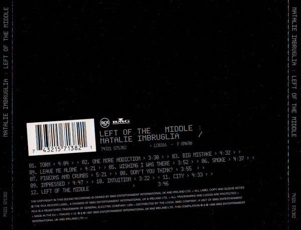 Natalie Imbruglia : Left Of The Middle (CD, Album, RP, Dis)
