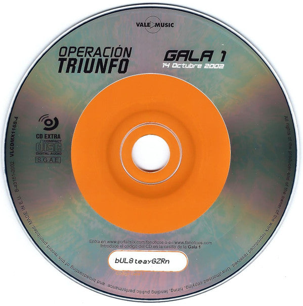 Various : Operación Triunfo Gala 1 (14 Octubre 2002) (CD, Enh)