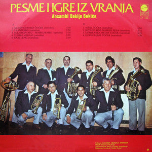 Ansambl Bakije Bakića : Pesme I Igre Iz Vranja (LP, Album)