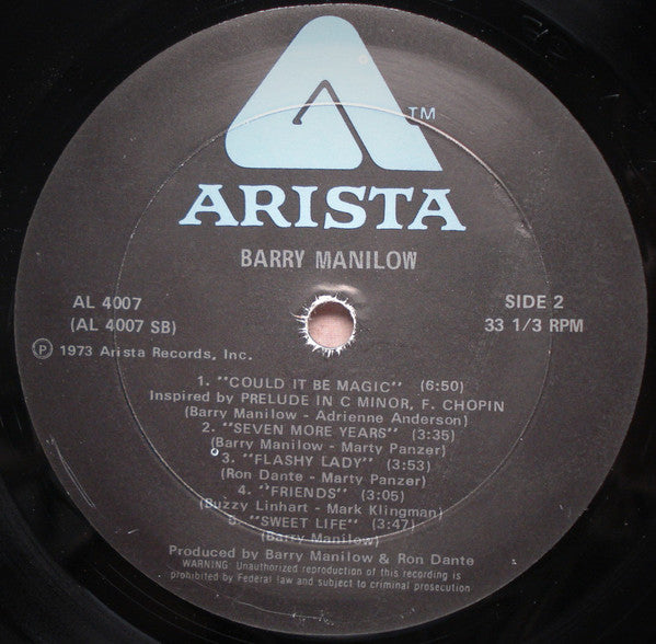 Barry Manilow : Barry Manilow I (LP, Album, RE, Bla)