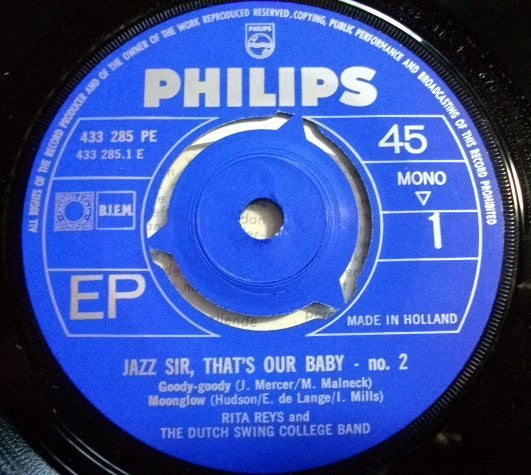 Rita Reys And The Dutch Swing College Band : Jazz Sir, That's Our Baby -2 (7", EP, Mono)