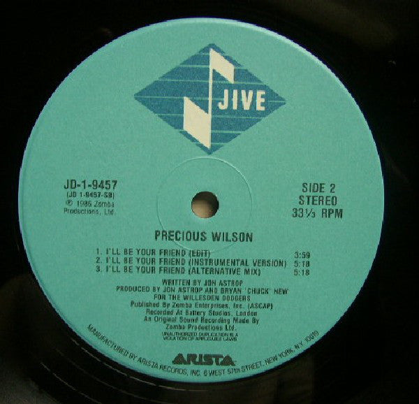Precious Wilson : I'll Be Your Friend (12")