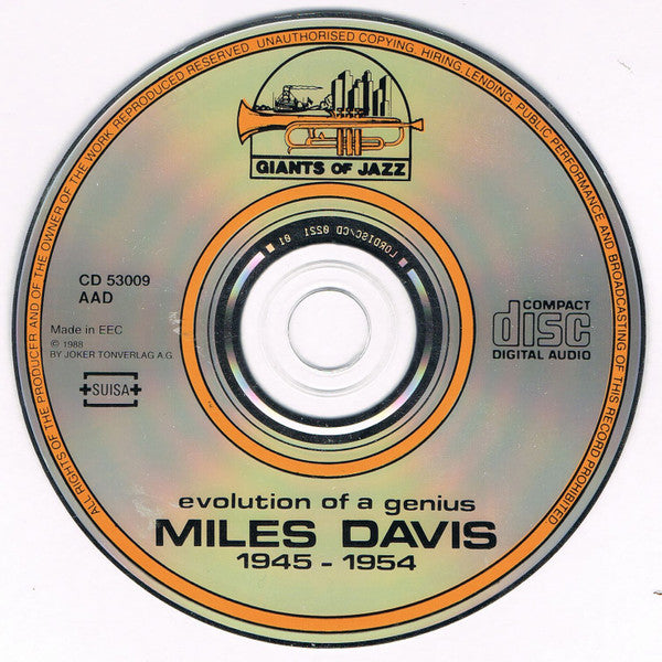Miles Davis : Evolution Of A Genius (1945-1954) (CD, Comp)