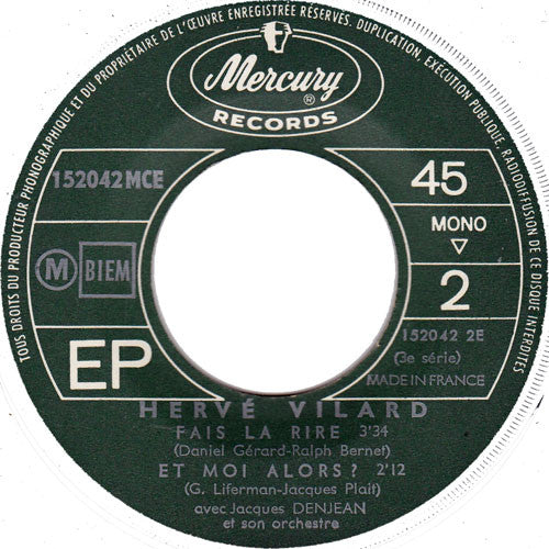 Hervé Vilard : Fais-la Rire (7", EP, Mono)