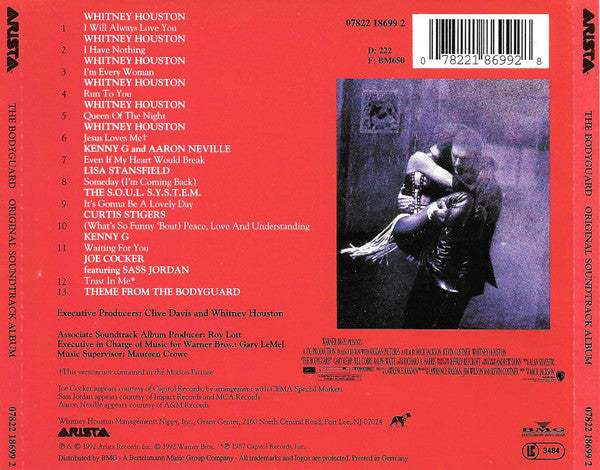 Various : The Bodyguard (Original Soundtrack Album) (CD, Album, RE)