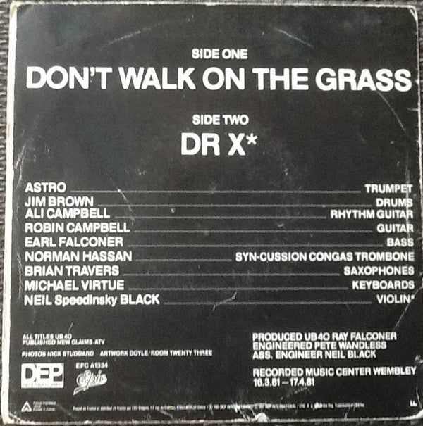 UB40 : Don't Walk On The Grass  (7", Single)