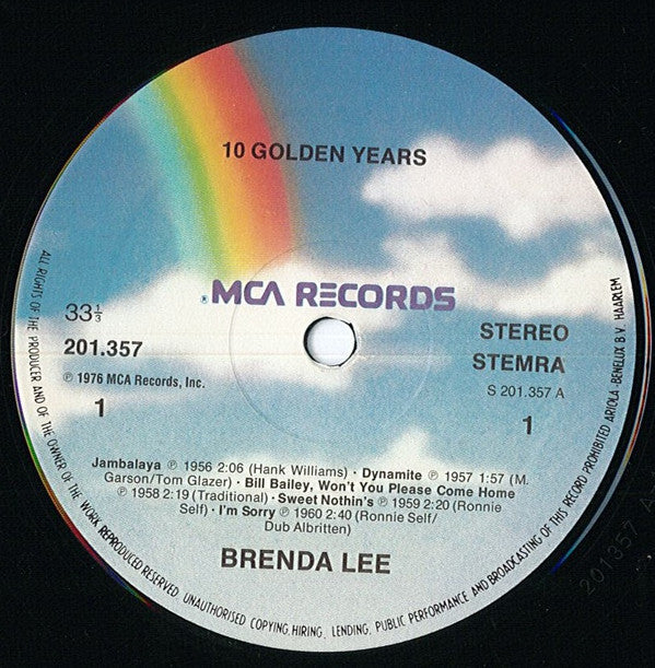 Brenda Lee : 10 Golden Years (LP, Comp, RE)